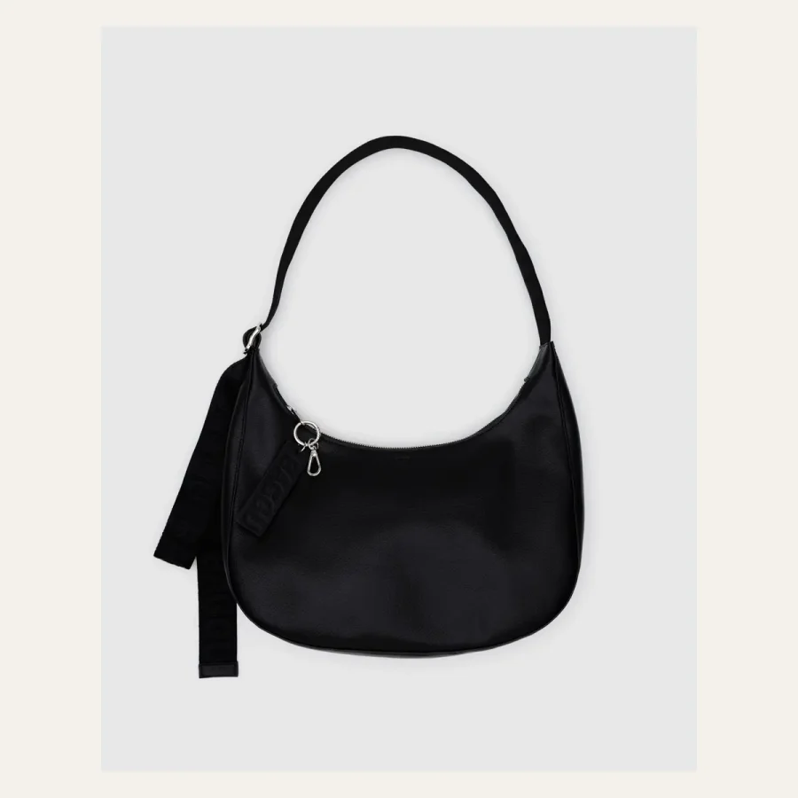 Medium Recycled Leather Crescent Bag official product image